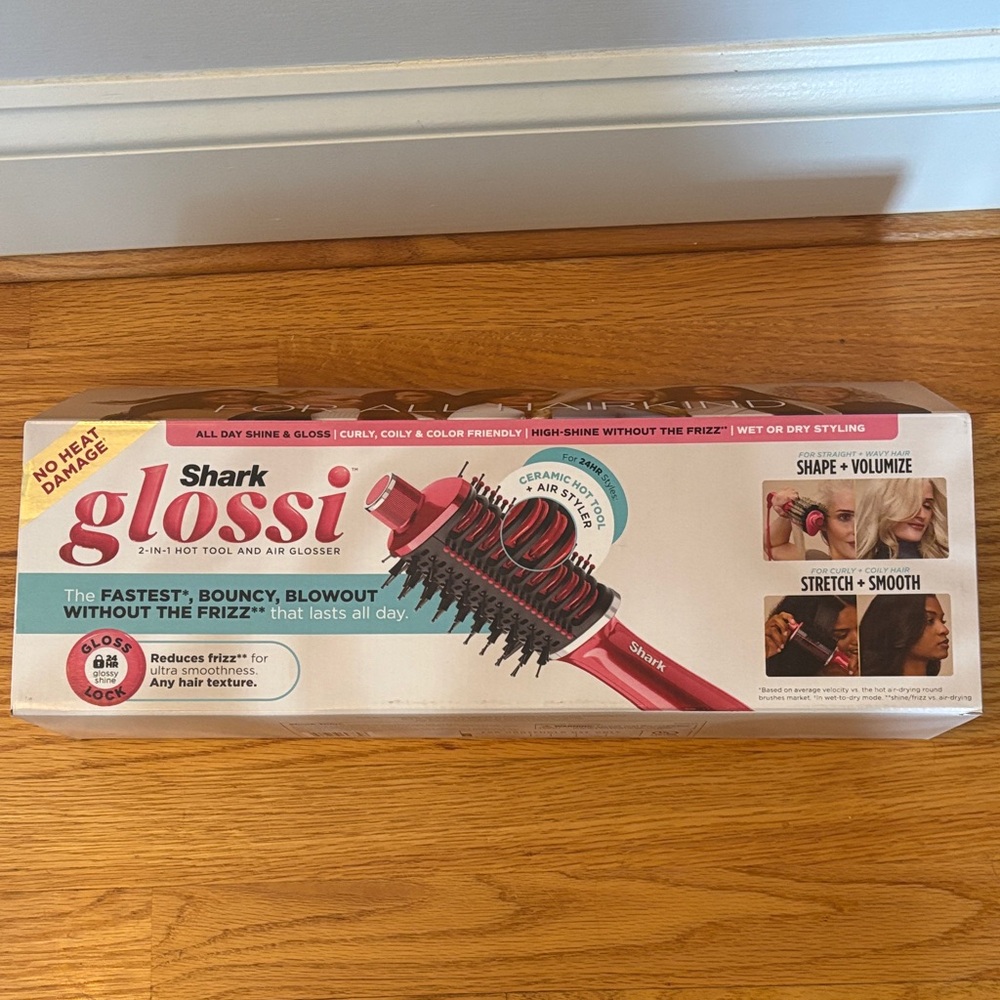NEW Shark Glossi 2-in-1 Hot Tool and Air Gloss in Hot Pink